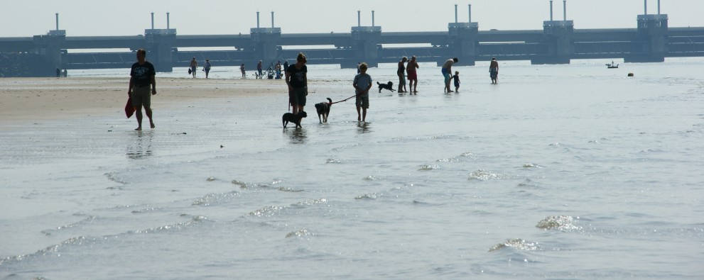 drukte op het strand